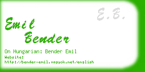 emil bender business card